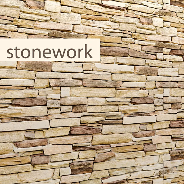 Masonry.Masonry. slate. stone. stone wall. wild stone 3DSMax File