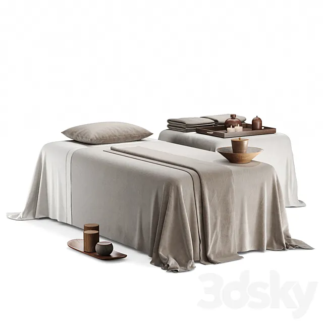 Massage table with decorative filling 3ds Max