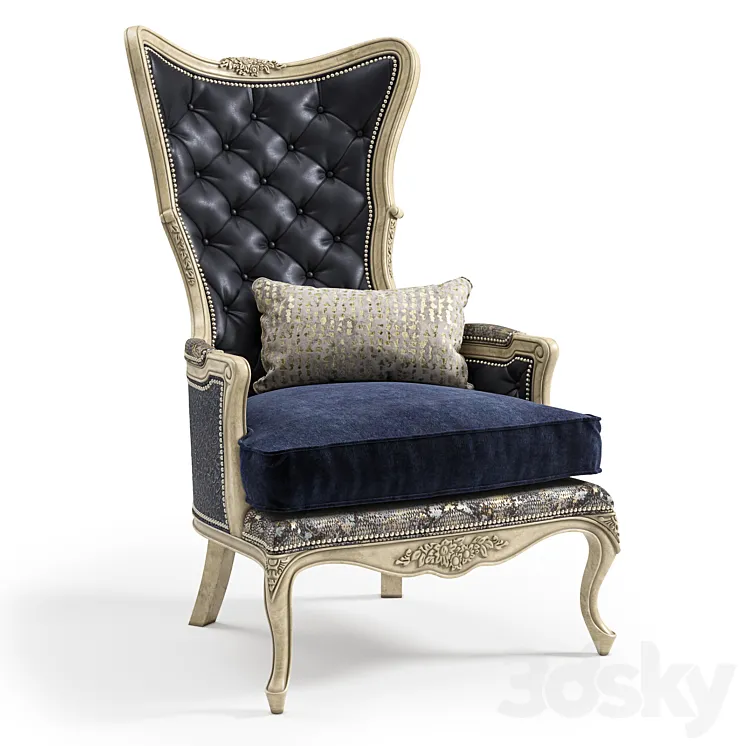 Massoud: Celeste Leather Wing Chair 3DS Max