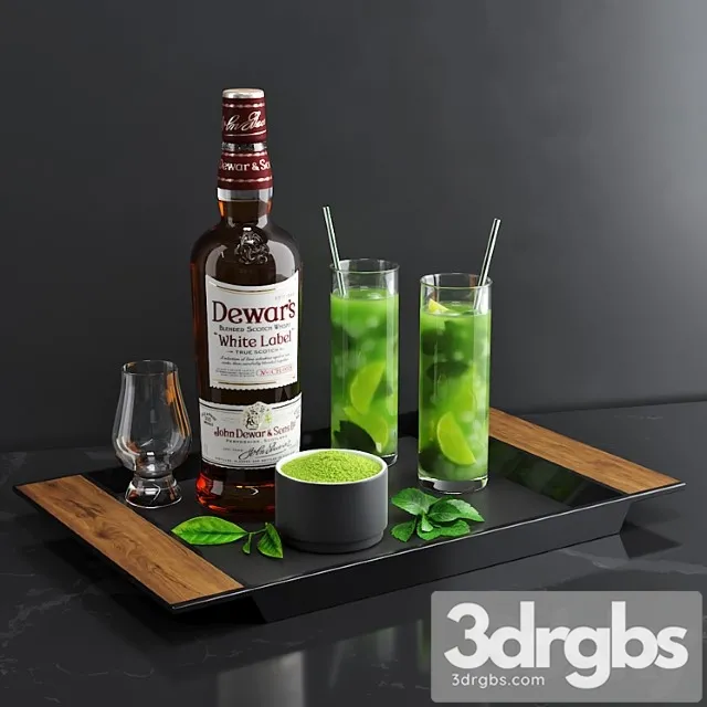 Matcha cocktail set 3dsmax Download