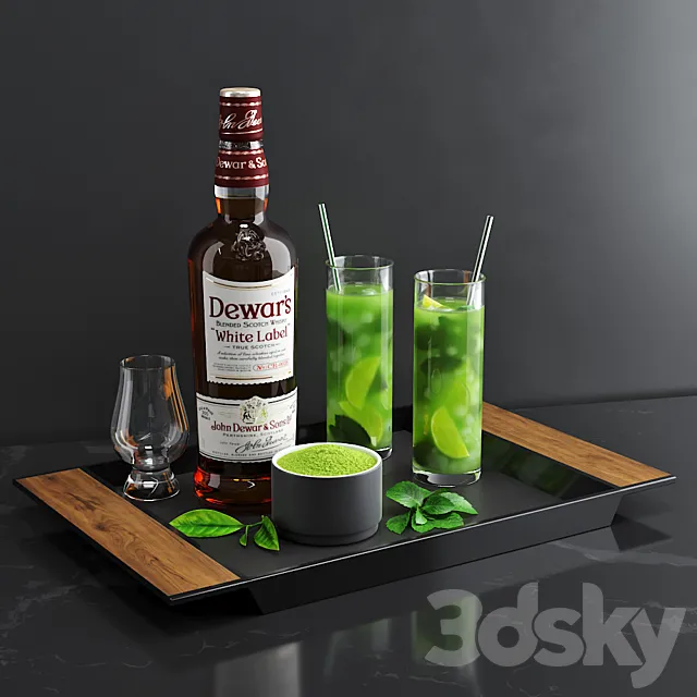 Matcha cocktail set 3DS Max Model