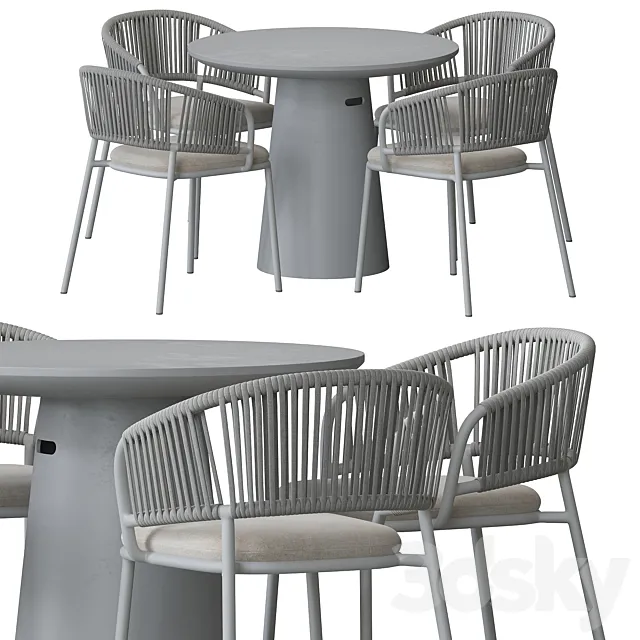Mate Outdoor chair and Itai table 3ds Max