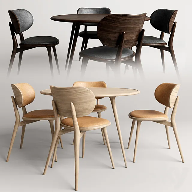 Mater-The dining chair with accent dining table 3DS Max Model