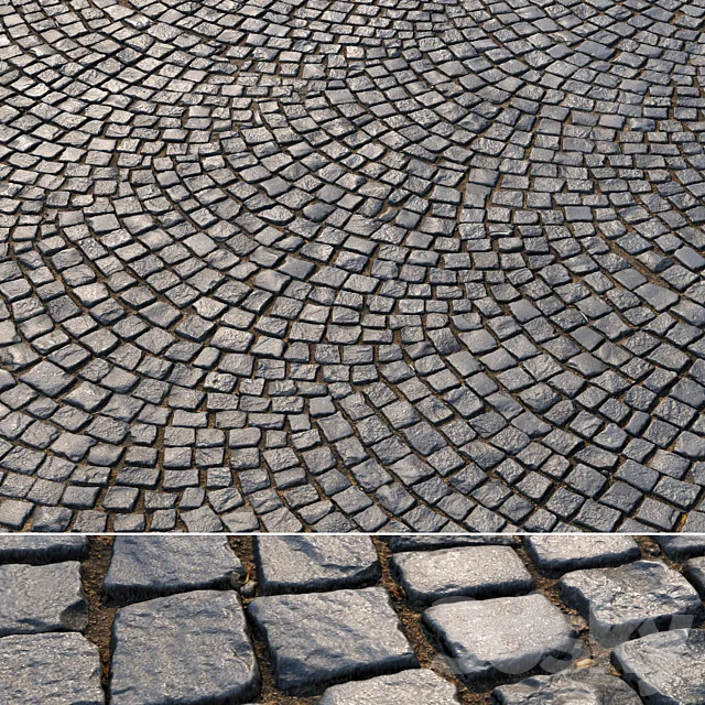 Material of radial paving slabs 01 3DS Max Model