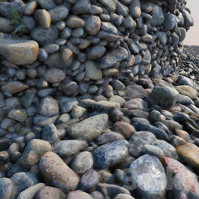 Material river pebbles 3ds Max