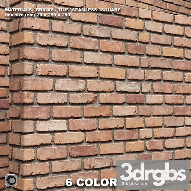 Material (seamless) – brick tile set 12 3dsmax Download