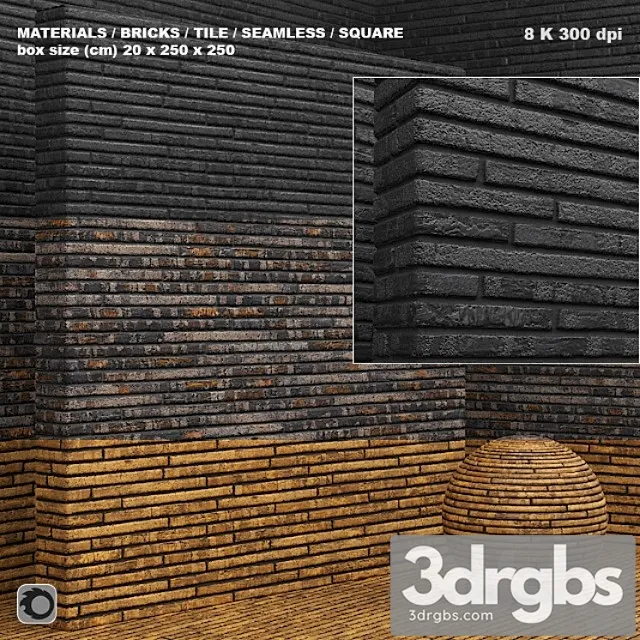 Material (seamless) – brick tile set 2 3dsmax Download