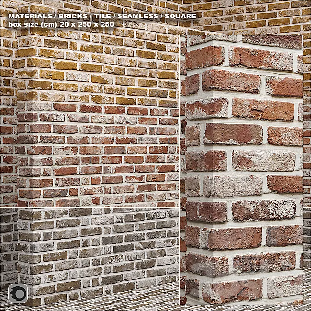 Material (seamless) – brick tile set 9 3DS Max Model