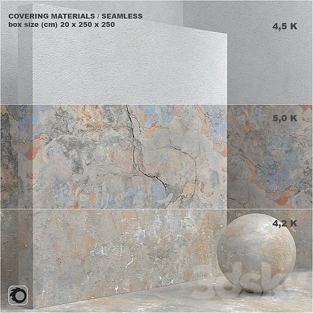 Material (seamless) – coating. concrete. plaster set 68 3DSMax File