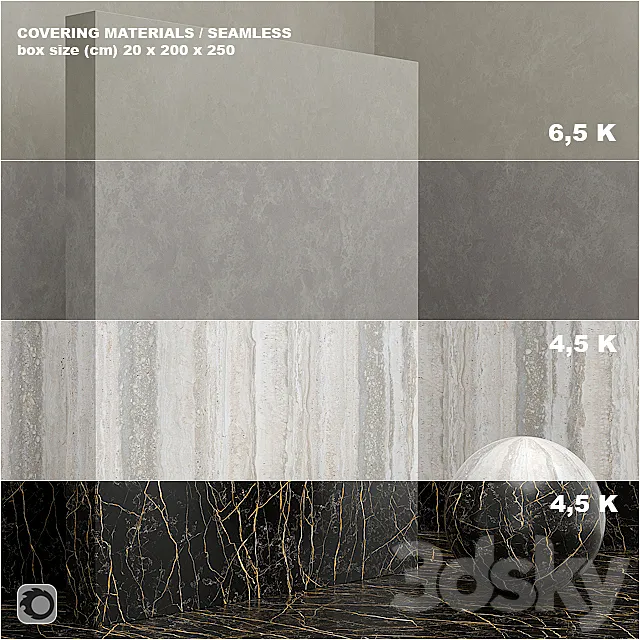 Material (seamless) – coating. marble. plaster set 43 3DSMax File