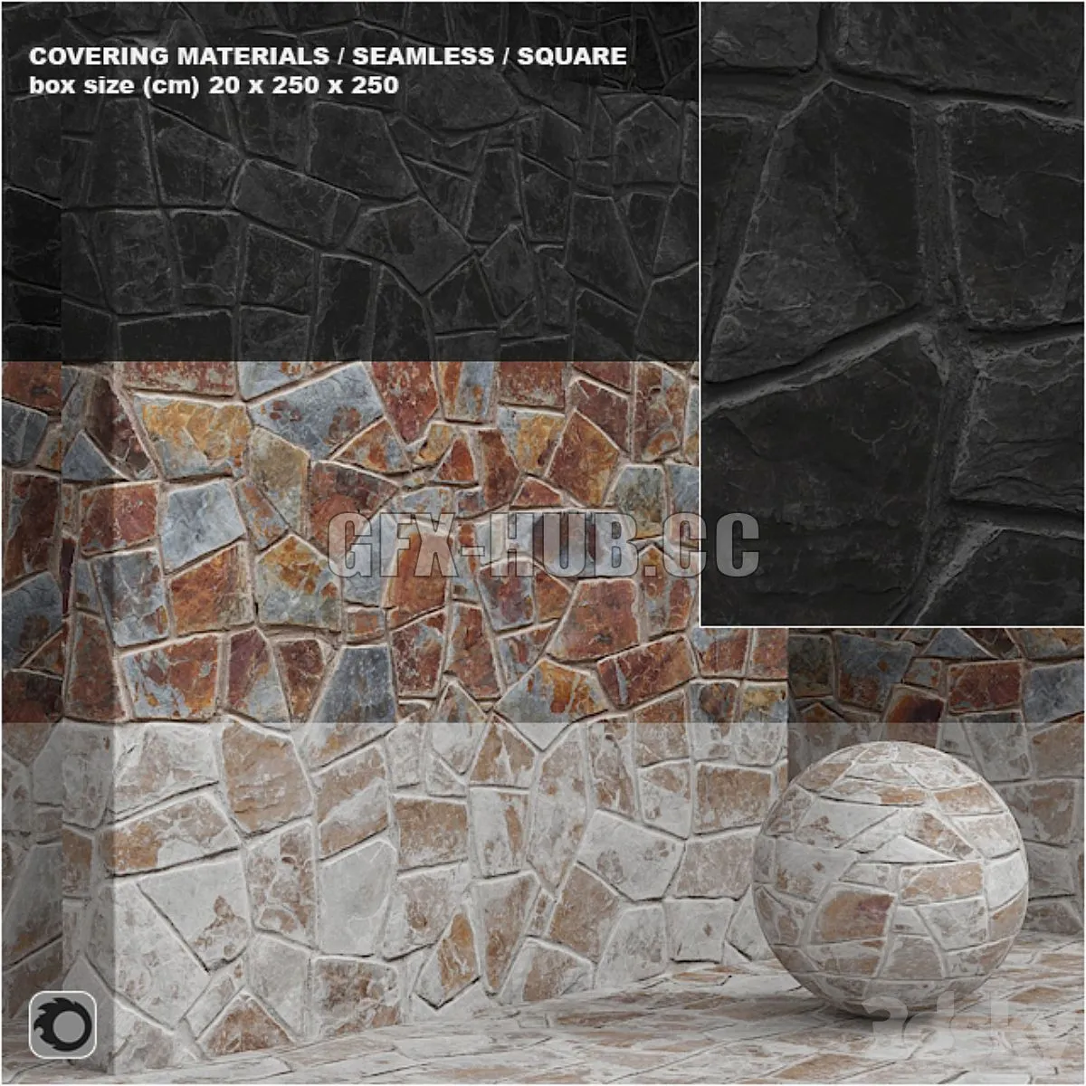 Material (seamless) – stone masonry set 11 3dsMax Model