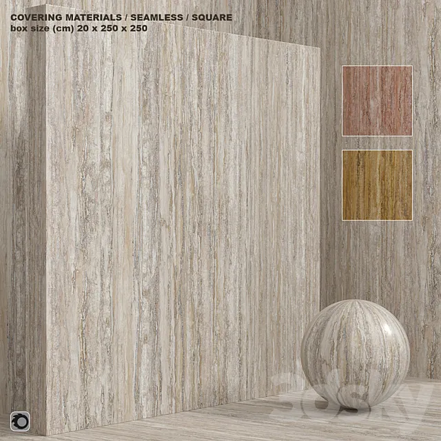 Material (seamless) – stone travertine set 123 3DS Max Model