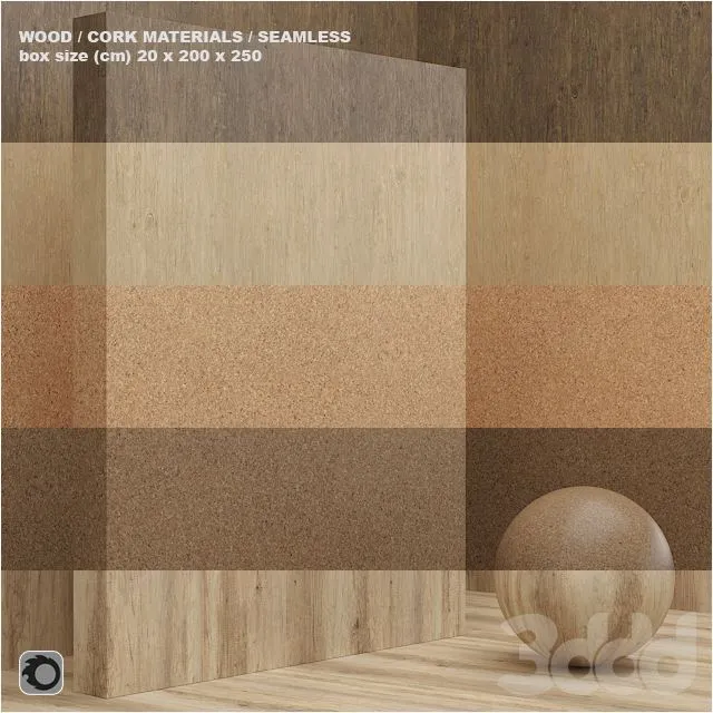 Material wood cork (seamless) – set 12 3dsMax Model
