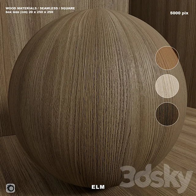 Material wood (seamless) elm – set 125 3DS Max Model