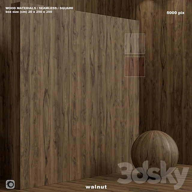 Material wood (seamless) walnut – set 111 3ds Max