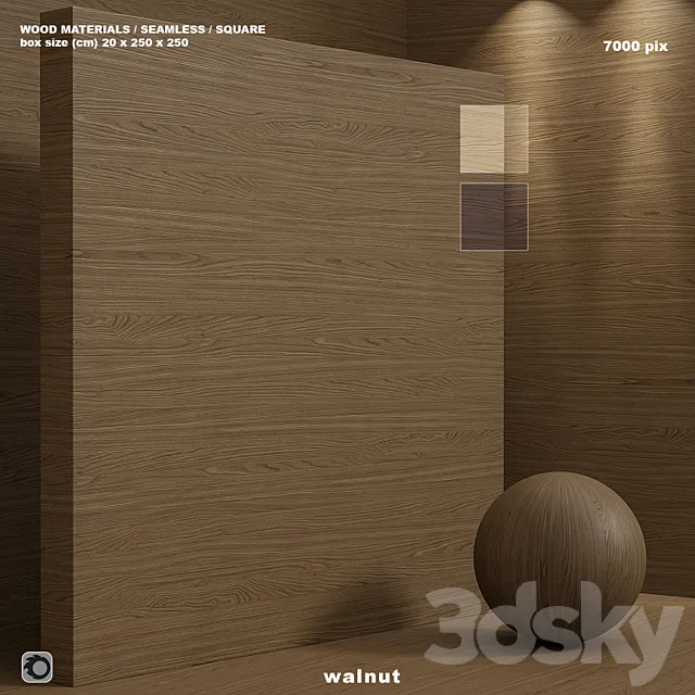 Material wood (seamless) walnut – set 112 3DS Max Model