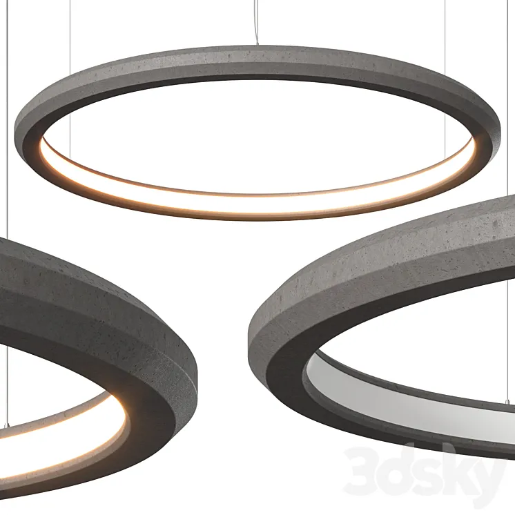 Materica Circle IN Large Concrete Halo Pendant Light 3DS Max