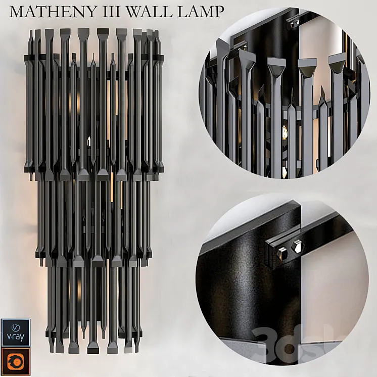 MATHENY III WALL LAMP by DELIGHTFULL Black 3DS Max