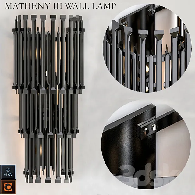 MATHENY III WALL LAMP by DELIGHTFULL Black 3DSMax File