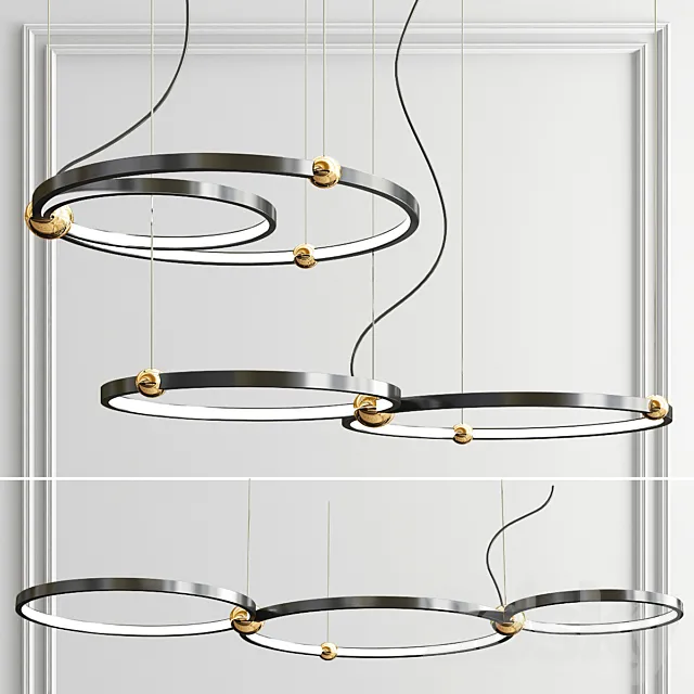 Mating rings chandelier 3ds Max