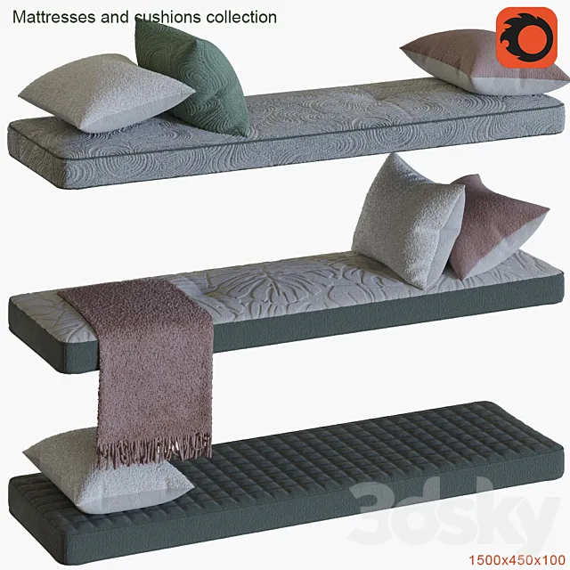 Mattresses and cushions collection # 3 3DSMax File