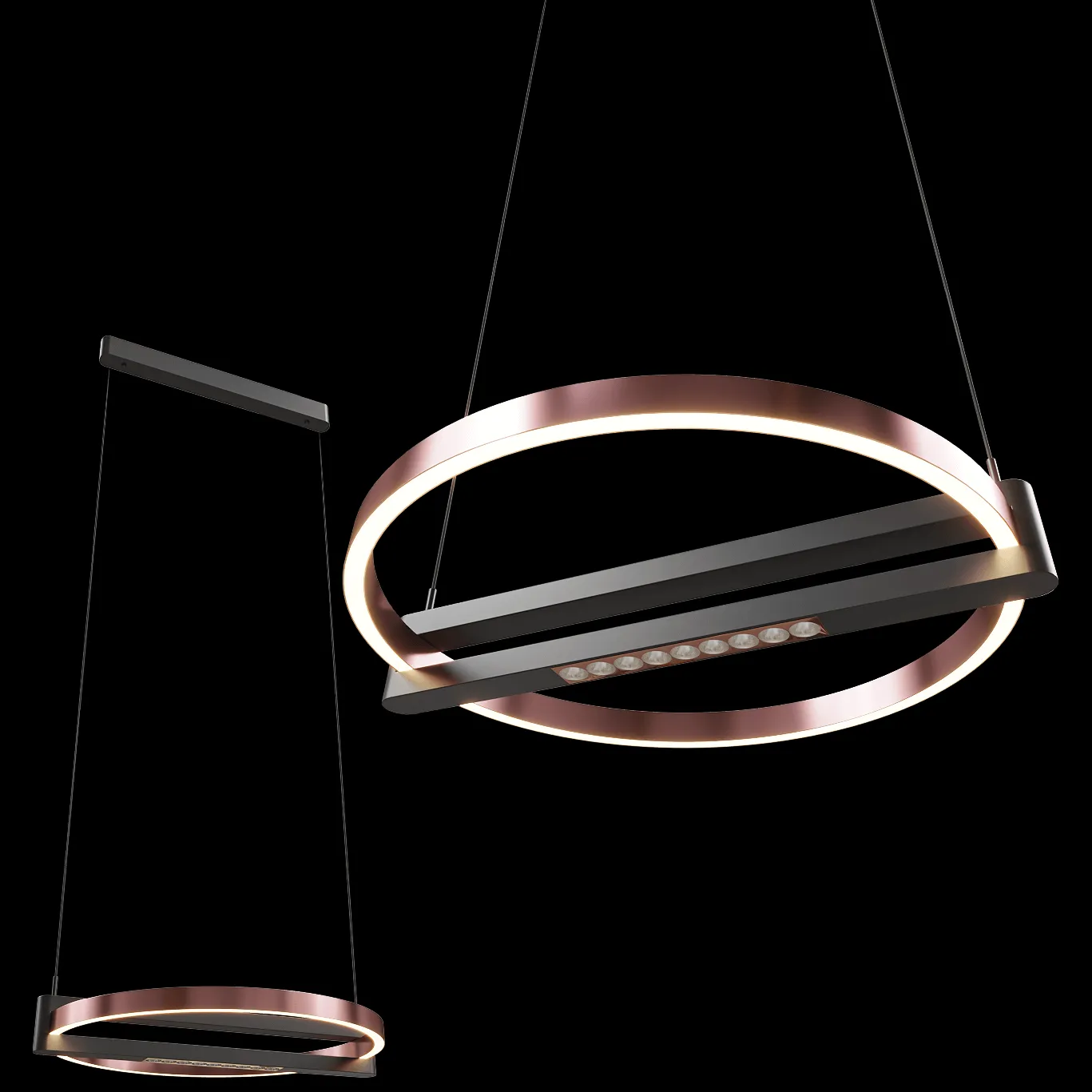Maxlight – Pendant lamp Singapur P0552 round 3ds Max