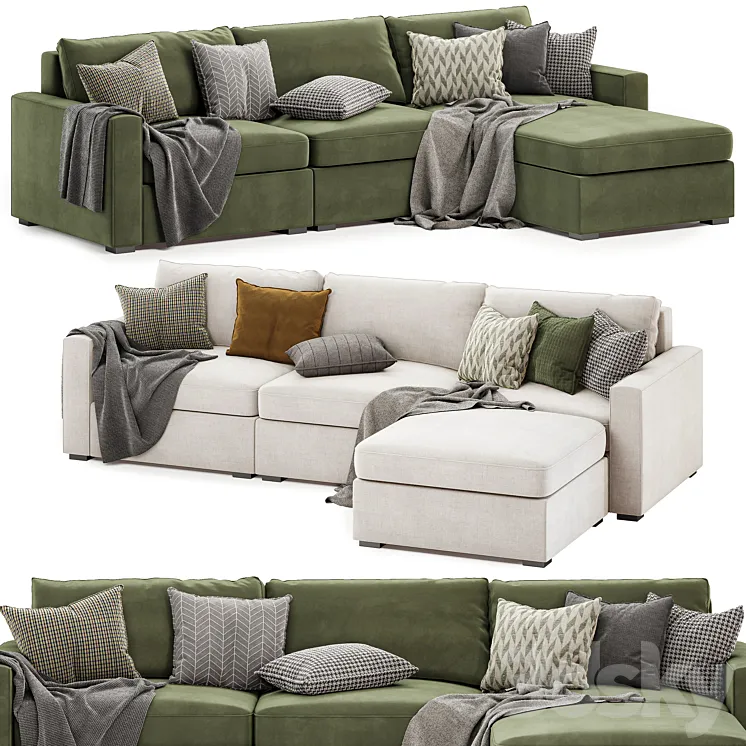 Maxwell modular sofa chaise sectional 3DS Max