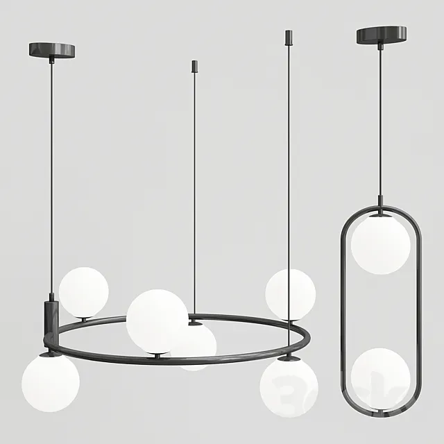 Maytoni Ring set Chandeliers 3ds Max