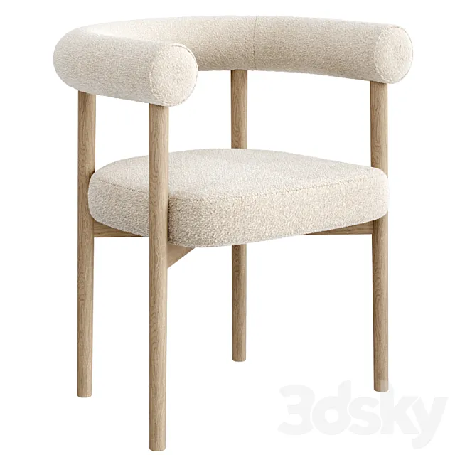 Mazz Boucle Dining Chair by Leanne Ford 3DS Max Model