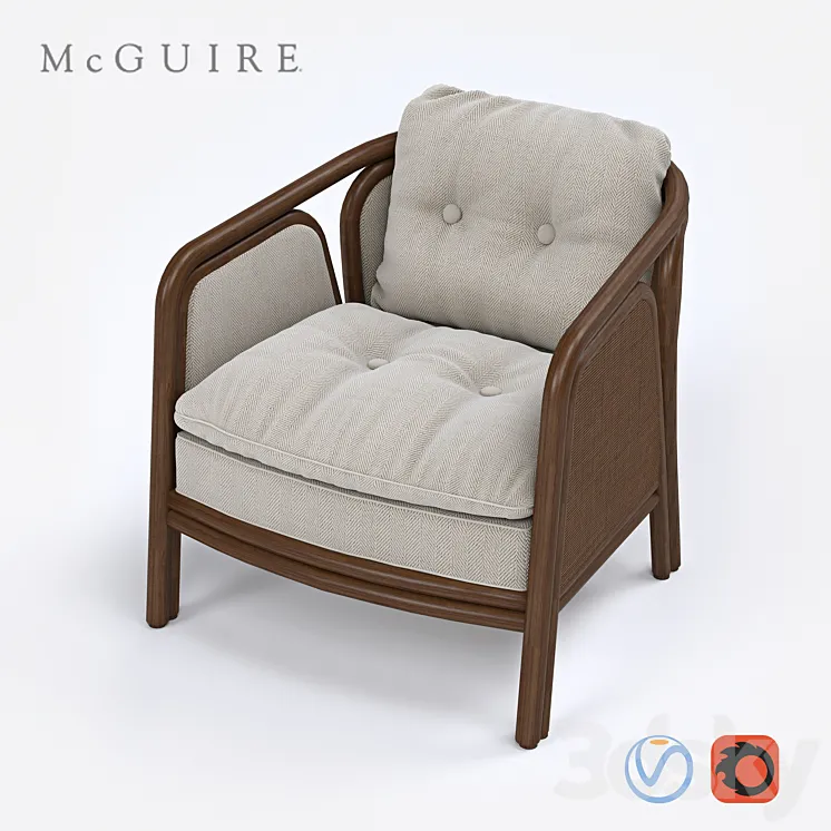 McGuire: Barbara Barry Ojai Lounge Chair 3DS Max Model