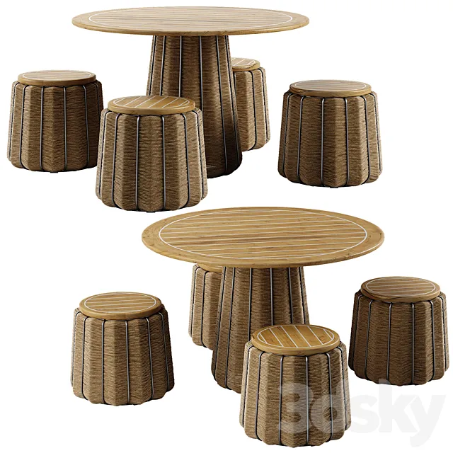 Mcguire Satsuma dining set 3ds Max