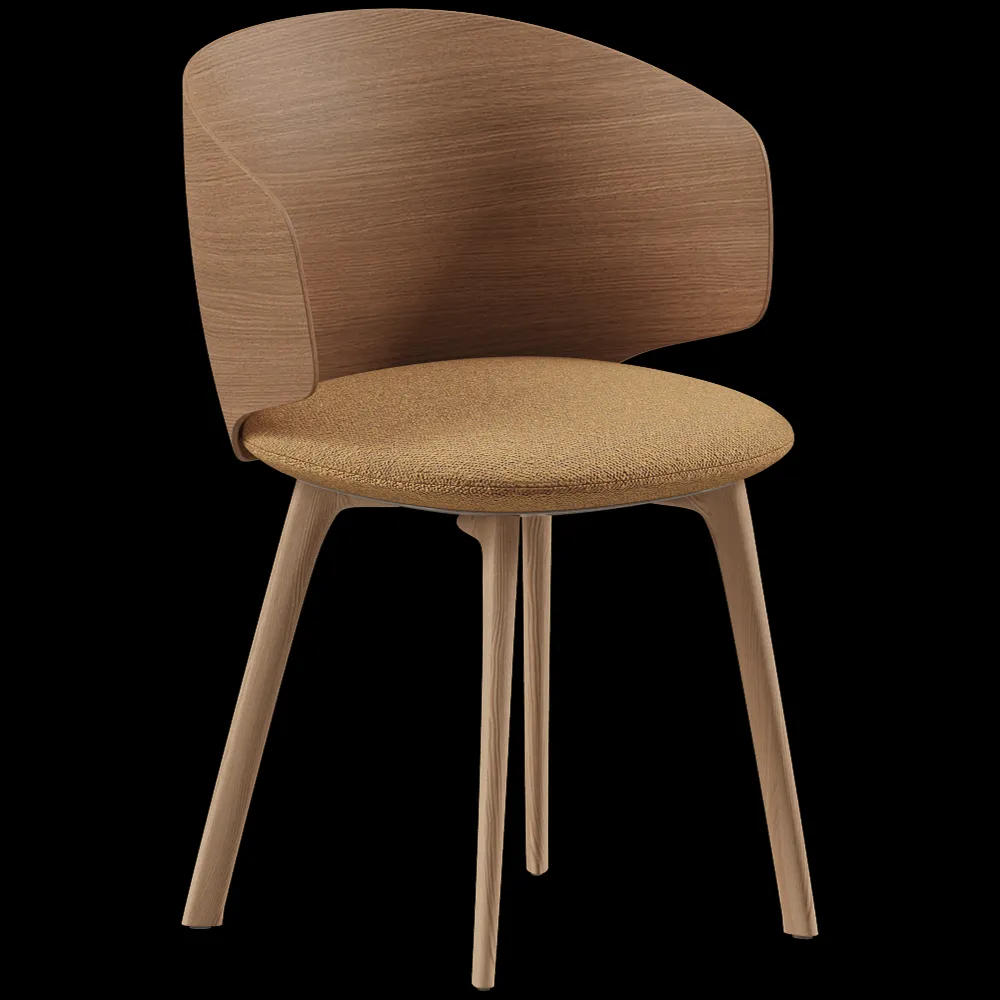 MDF Italia – Armchair Universal Collection 4 legged oak base 3ds Max