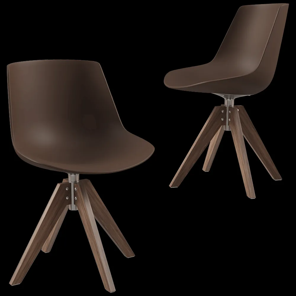 MDF Italia – Chair Flow VN 4 legged wood base 3ds Max