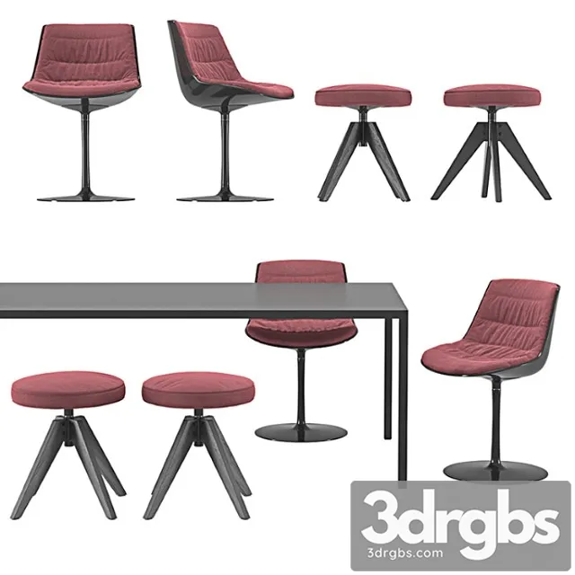 Mdf italia – flow chairs and tense table 2 3dsmax Download
