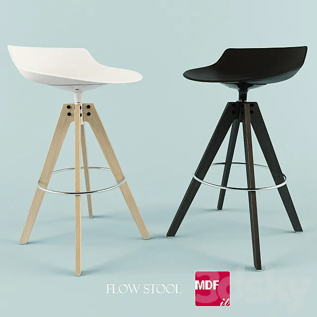 MDF Italia FLOW STOOL 3DS Max Model