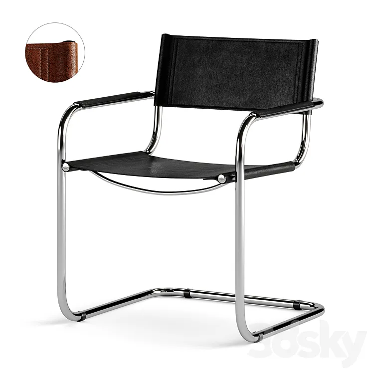 Meccanica chair with armrests by Mantellassi 1926 3DS Max Model