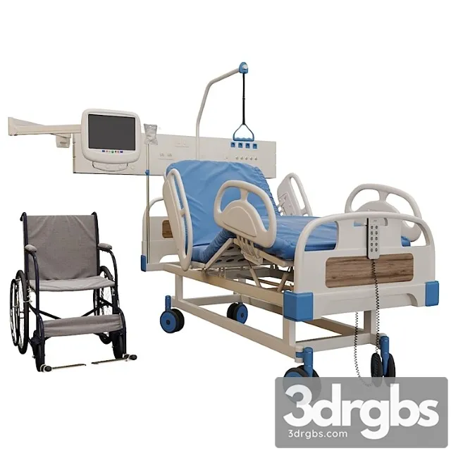 Medical bed and wheelchair 3dsmax Download