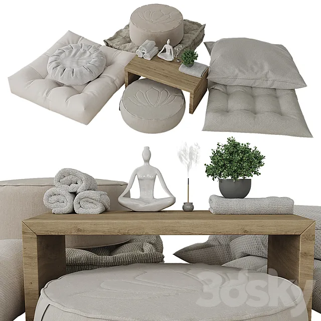 Meditation Cushion Collection 3ds Max