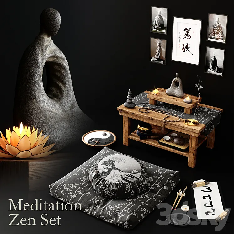 Meditation Zen Set 3DS Max