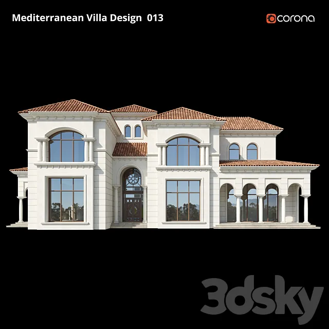 Mediterranean Villa Design 013 3DS Max Model