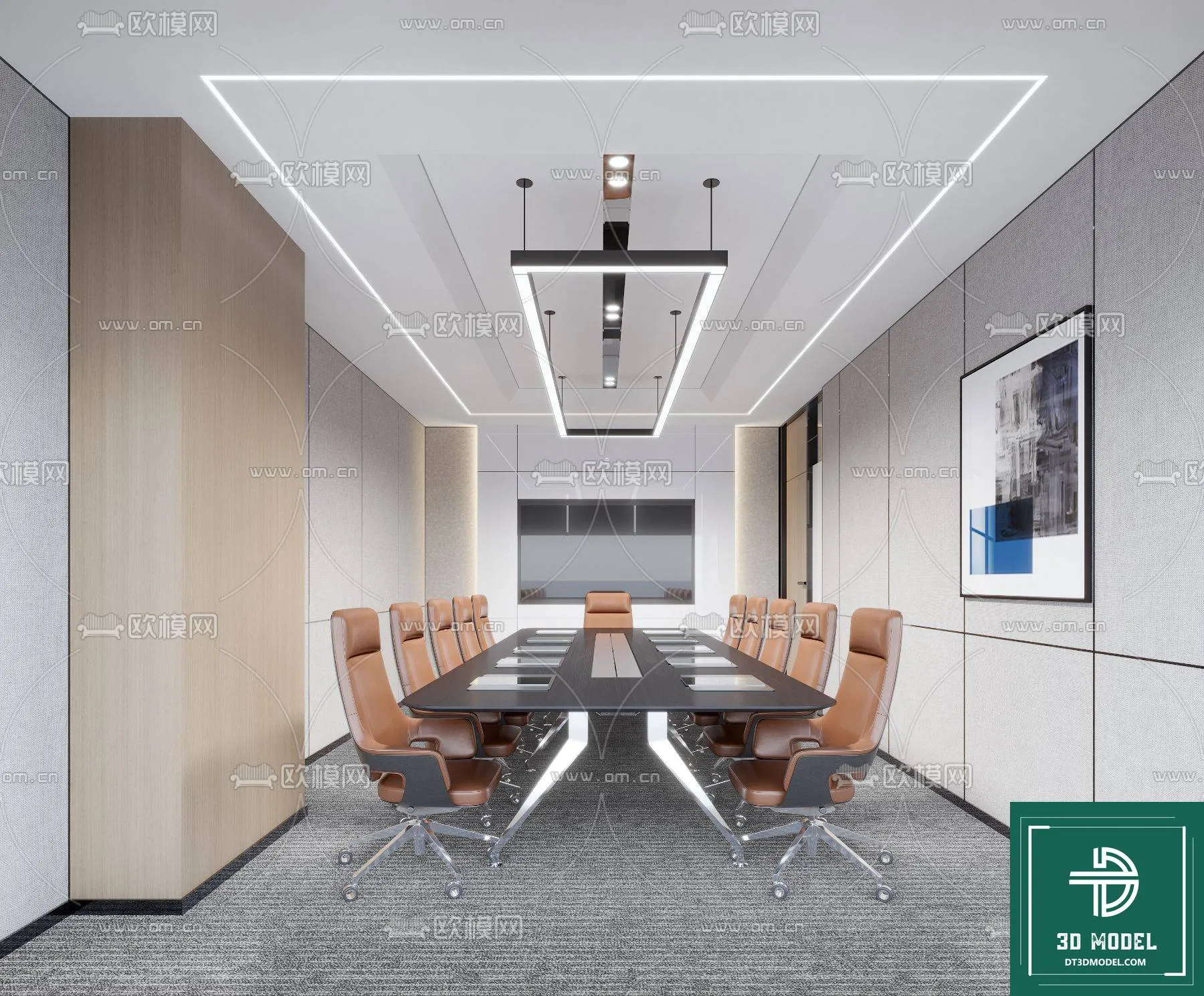 Meeting Room 3D Scene – Interior Design – 001