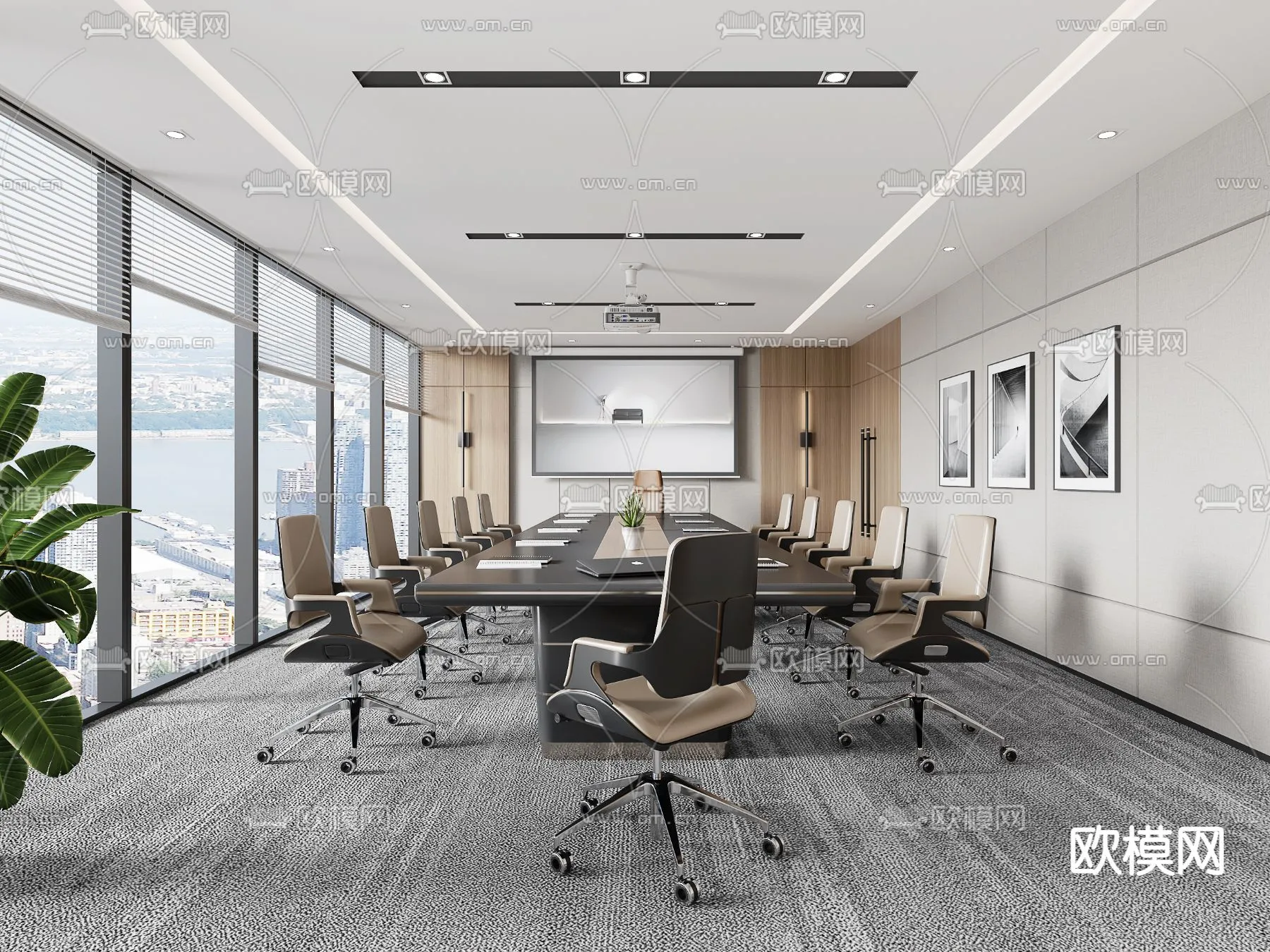 Meeting Room 3D Scene – Interior Design – 011