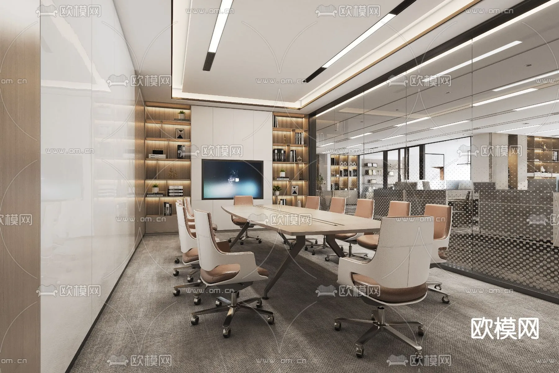 Meeting Room 3D Scene – Interior Design – 013