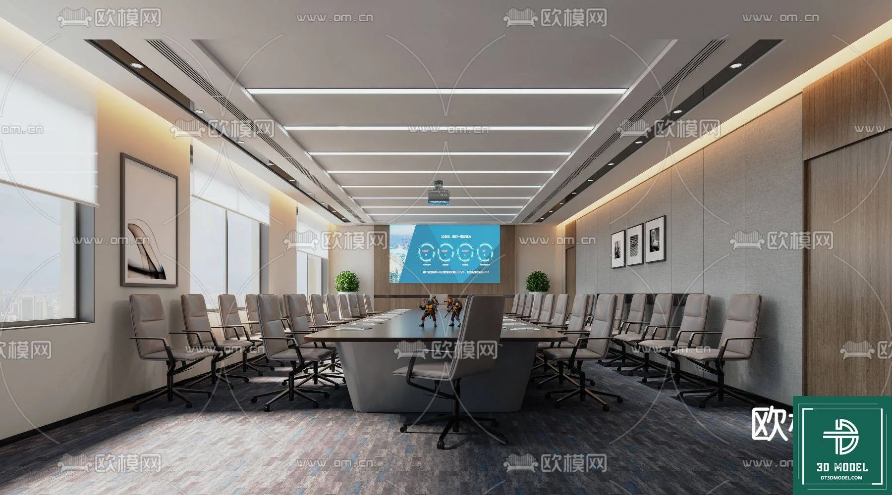 Meeting Room 3D Scene – Interior Design – 018