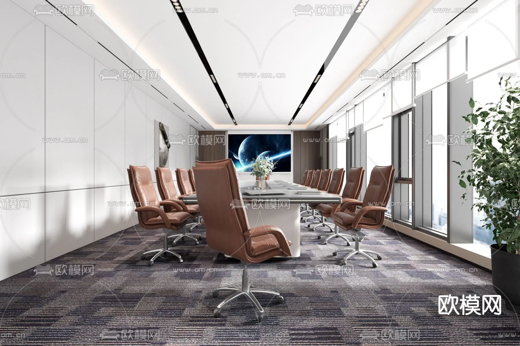 Meeting Room 3D Scene – Interior Design – 022