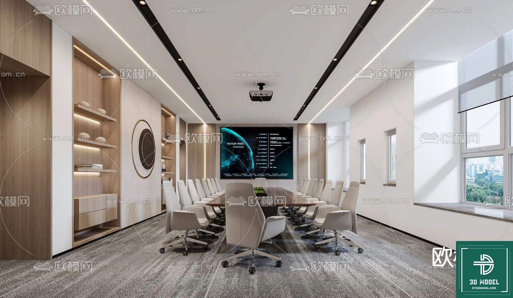 Meeting Room 3D Scene – Interior Design – 029