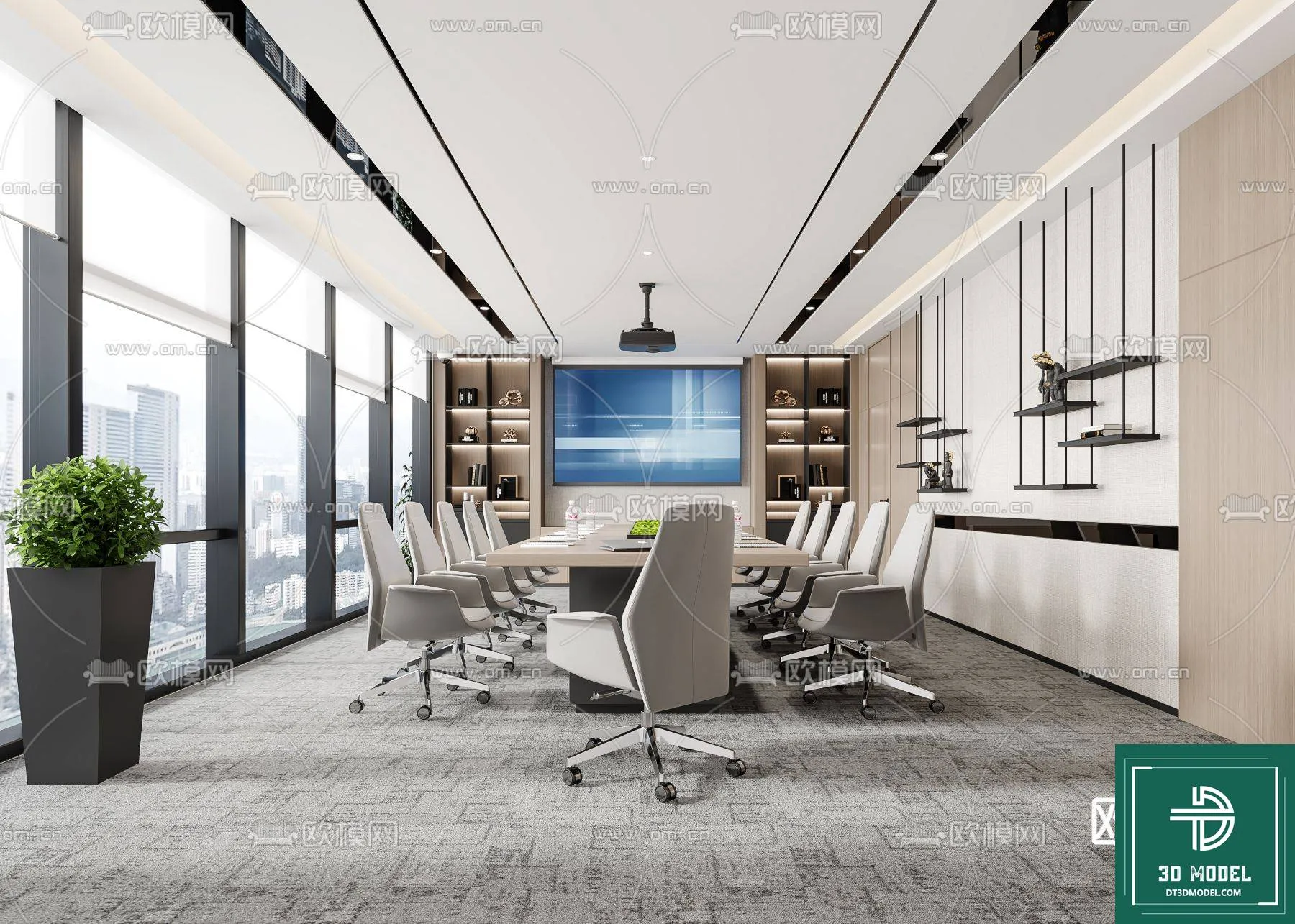 Meeting Room 3D Scene – Interior Design – 035