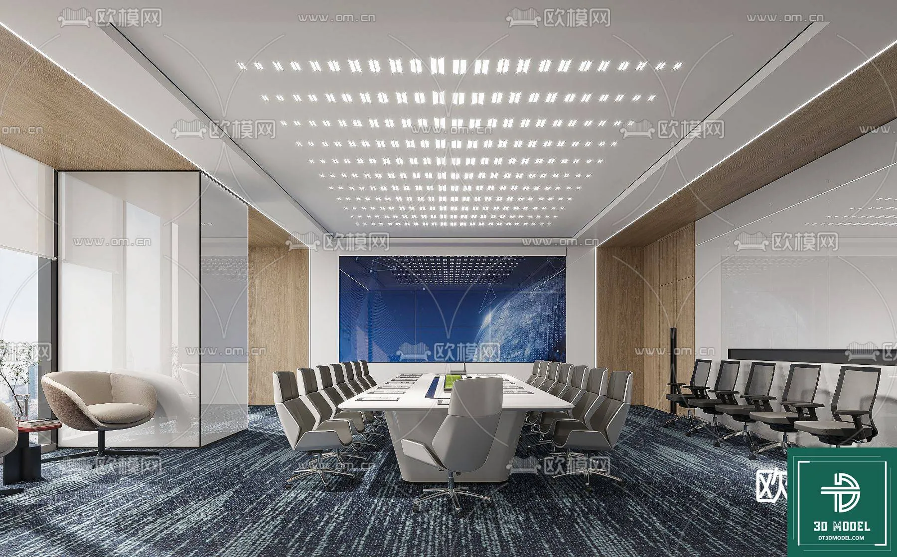 Meeting Room 3D Scene – Interior Design – 038