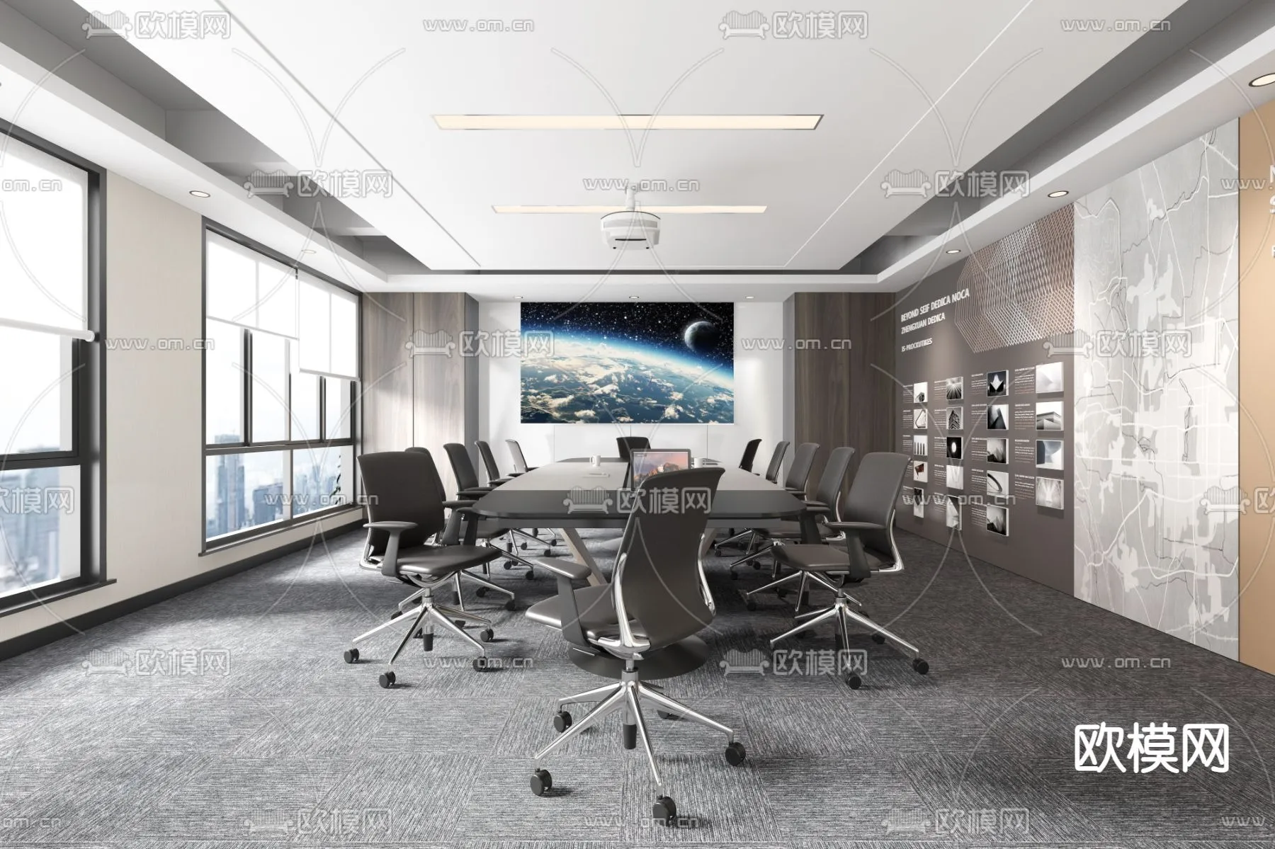 Meeting Room 3D Scene – Interior Design – 040