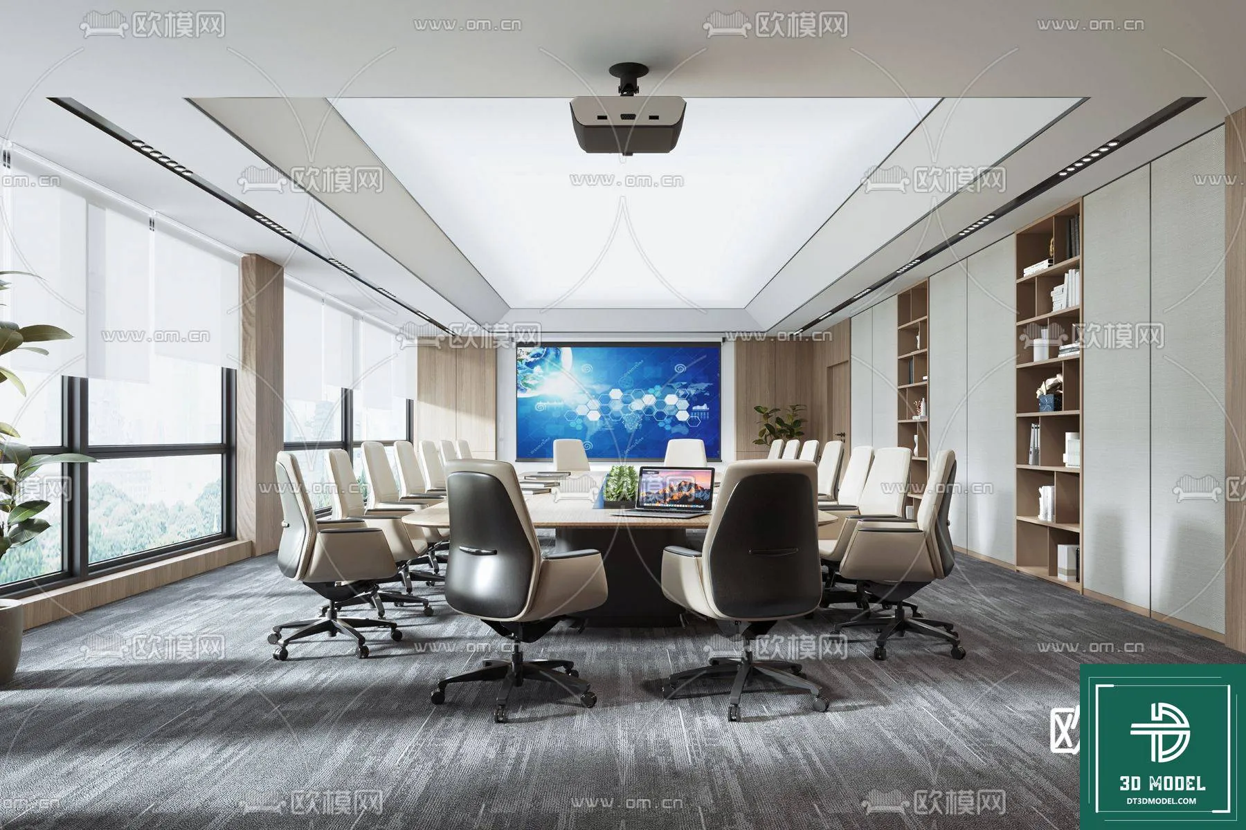 Meeting Room 3D Scene – Interior Design – 042